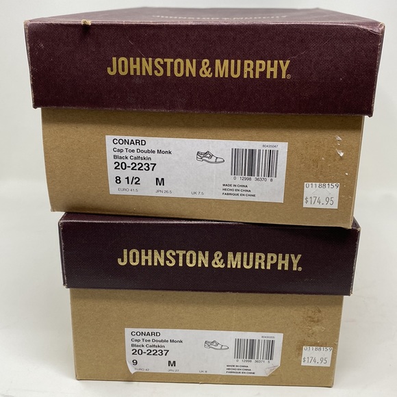 Johnston & Murphy Conard Double Monk Strap Cap Toe Black Calfskin - Picture 7 of 7